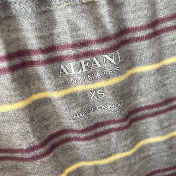 Alfani nightgown super soft xs has pockets NEW striped pajamas - Picture 5 of 6